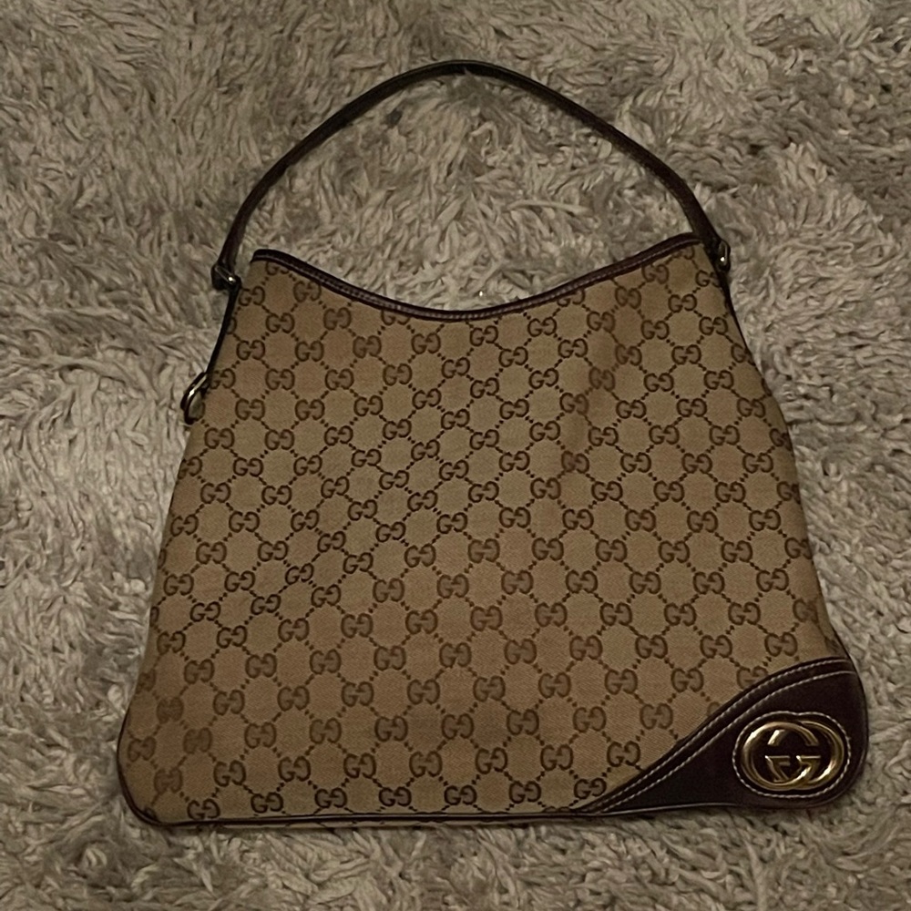 Gucci monogram GG New Britt Hobo bought from Fashionphile for authentication
